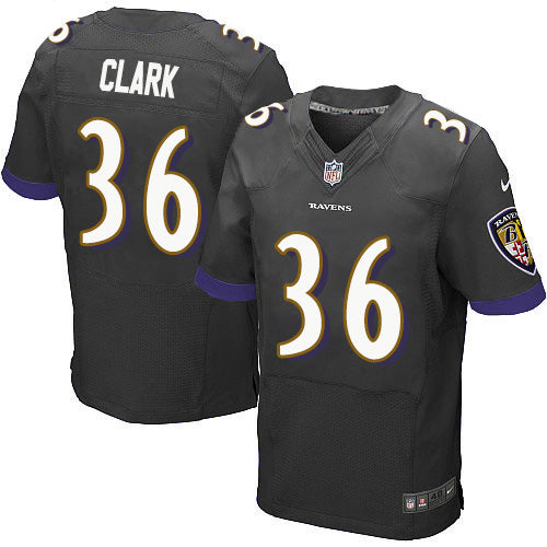 Custom Ravens #36 Chuck Clark Black Alternate Men’s Stitched NFL New Elite Jersey