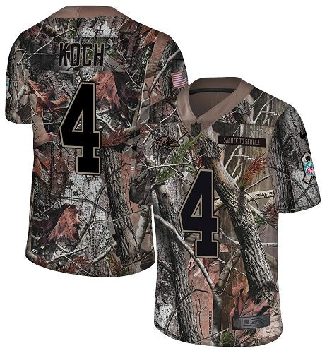 Custom Ravens #4 Sam Koch Camo Men’s Stitched NFL Limited Rush Realtree Jersey