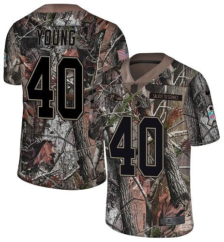 Custom Ravens #40 Kenny Young Camo Men’s Stitched NFL Limited Rush Realtree Jersey
