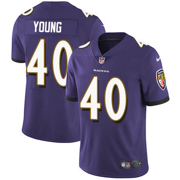 Custom Ravens #40 Kenny Young Purple Team Color Men’s Stitched NFL Vapor Untouchable Limited Jersey