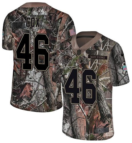 Custom Ravens #46 Morgan Cox Camo Men’s Stitched NFL Limited Rush Realtree Jersey