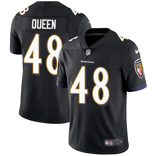 Custom Ravens #48 Patrick Queen Black Alternate Men’s Stitched NFL Vapor Untouchable Limited Jersey