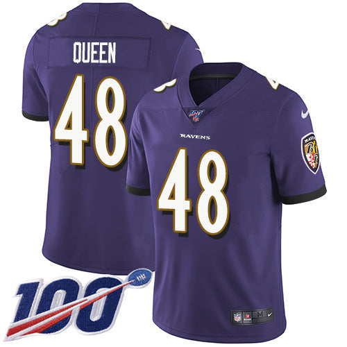 Custom Ravens #48 Patrick Queen Purple Team Color Men’s Stitched NFL 100th Season Vapor Untouchable Limited Jersey