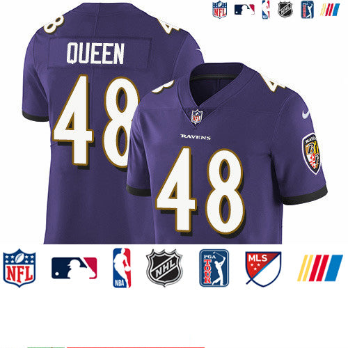 Custom Ravens #48 Patrick Queen Purple Team Color Men’s Stitched NFL Vapor Untouchable Limited Jersey