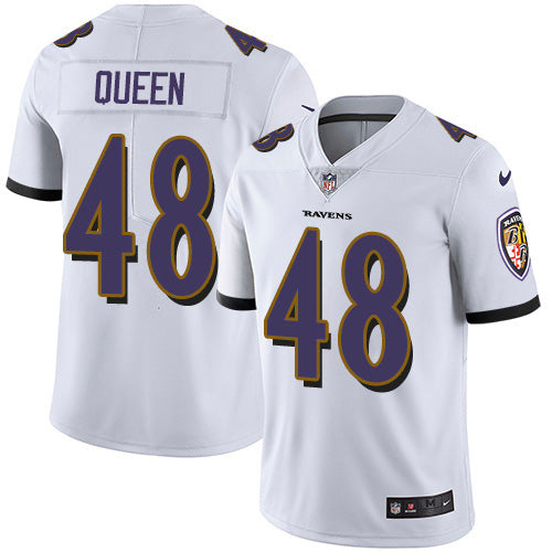 Custom Ravens #48 Patrick Queen White Men’s Stitched NFL Vapor Untouchable Limited Jersey
