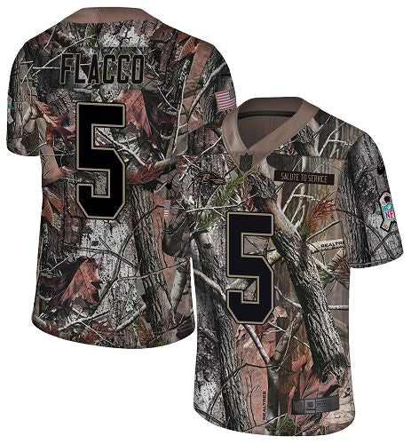 Custom Ravens #5 Joe Flacco Camo Men’s Stitched NFL Limited Rush Realtree Jersey