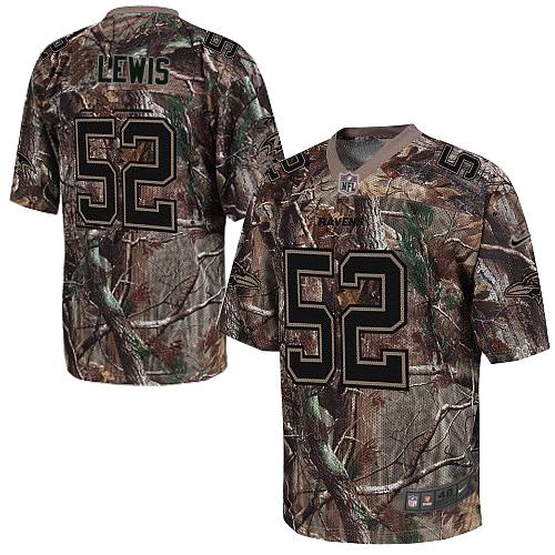 Custom Ravens #52 Ray Lewis Camo Men’s Stitched NFL Realtree Elite Jersey