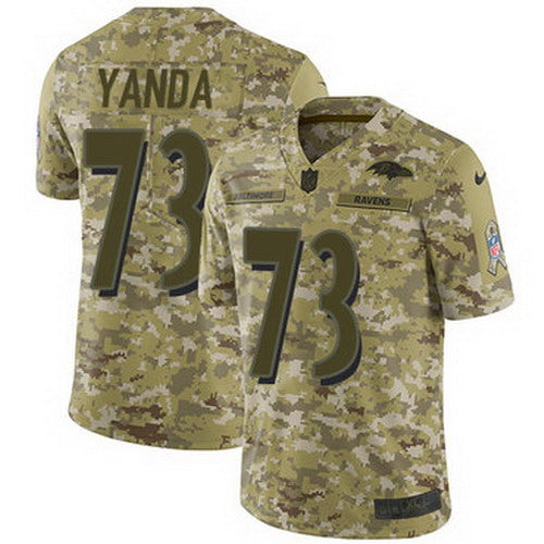 Custom Ravens #73 Marshal Yanda Camo Youth Stitched NFL Limited 2018 Salute to Service Jersey