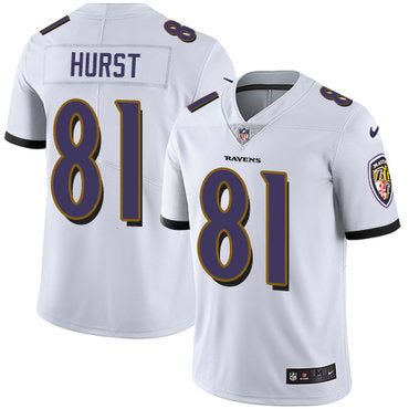 Custom Ravens #81 Hayden Hurst White Youth Stitched NFL Vapor Untouchable Limited Jersey