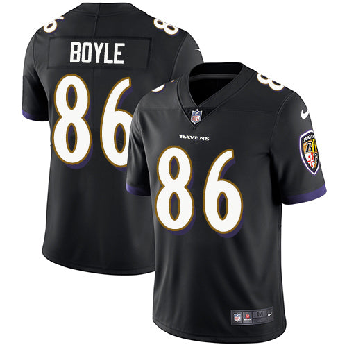 Custom Ravens #86 Nick Boyle Black Alternate Men’s Stitched NFL Vapor Untouchable Limited Jersey