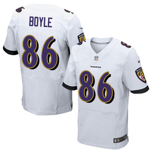 Custom Ravens #86 Nick Boyle White Men’s Stitched NFL New Elite Jersey