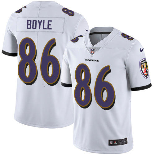 Custom Ravens #86 Nick Boyle White Men’s Stitched NFL Vapor Untouchable Limited Jersey