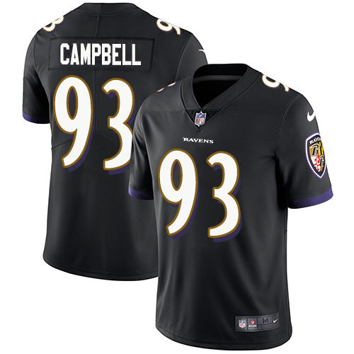 Custom Ravens #93 Calais Campbell Black Alternate Men’s Stitched NFL Vapor Untouchable Limited Jersey