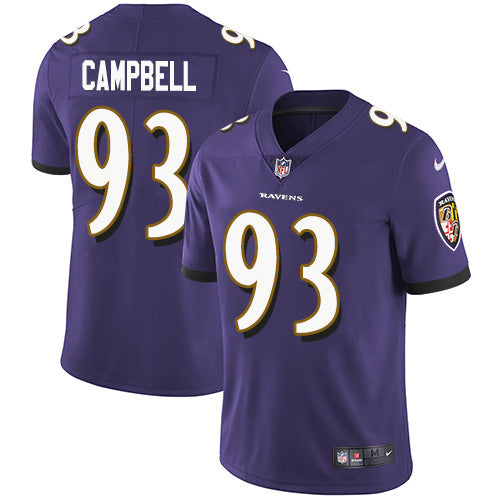 Custom Ravens #93 Calais Campbell Purple Team Color Men’s Stitched NFL Vapor Untouchable Limited Jersey