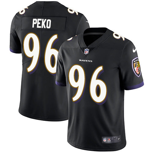 Custom Ravens #96 Domata Peko Sr Black Alternate Men’s Stitched NFL Vapor Untouchable Limited Jersey