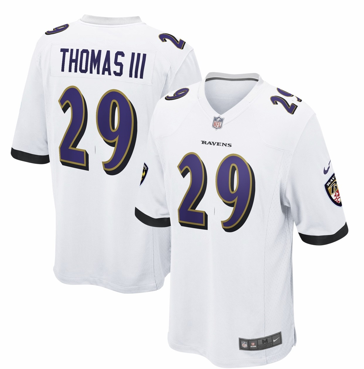 Custom Ravens 29 Earl Thomas III White Vapor Untouchable Limited Jersey