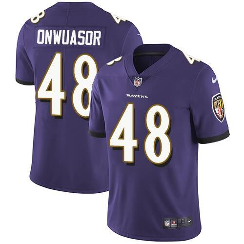 Custom Ravens 48 Patrick Onwuasor Purple Vapor Untouchable Limited Jersey