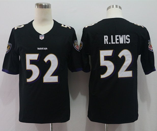 Custom Ravens 52 Ray Lewis Black Vapor Untouchable Player Limited Jersey