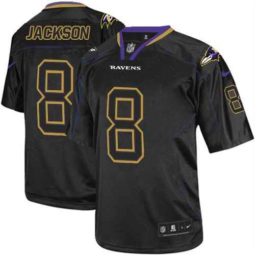 Custom Ravens 8 Lamar Jackson Black Shadow Legend Limited Jersey