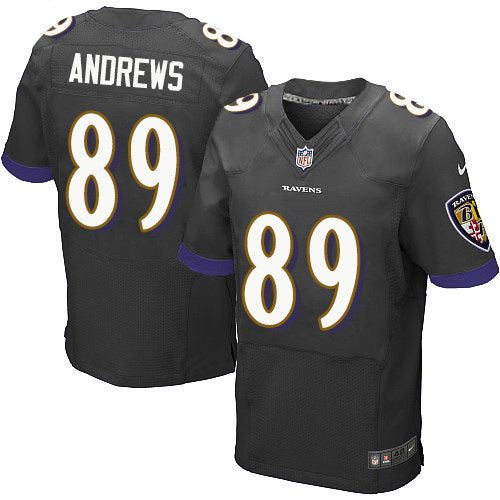 Custom Ravens 89 Mark Andrews Black Elite Jersey