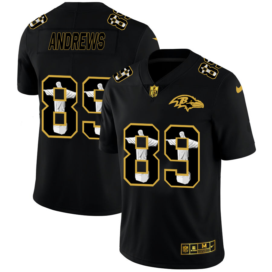 Custom Ravens 89 Mark Andrews Black Jesus Faith Edition Limited Jersey