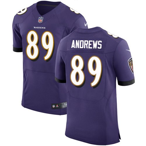 Custom Ravens 89 Mark Andrews Purple Elite Jersey
