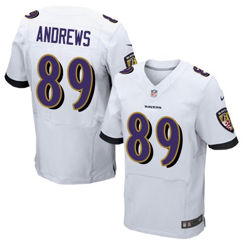 Custom Ravens 89 Mark Andrews White Elite Jersey