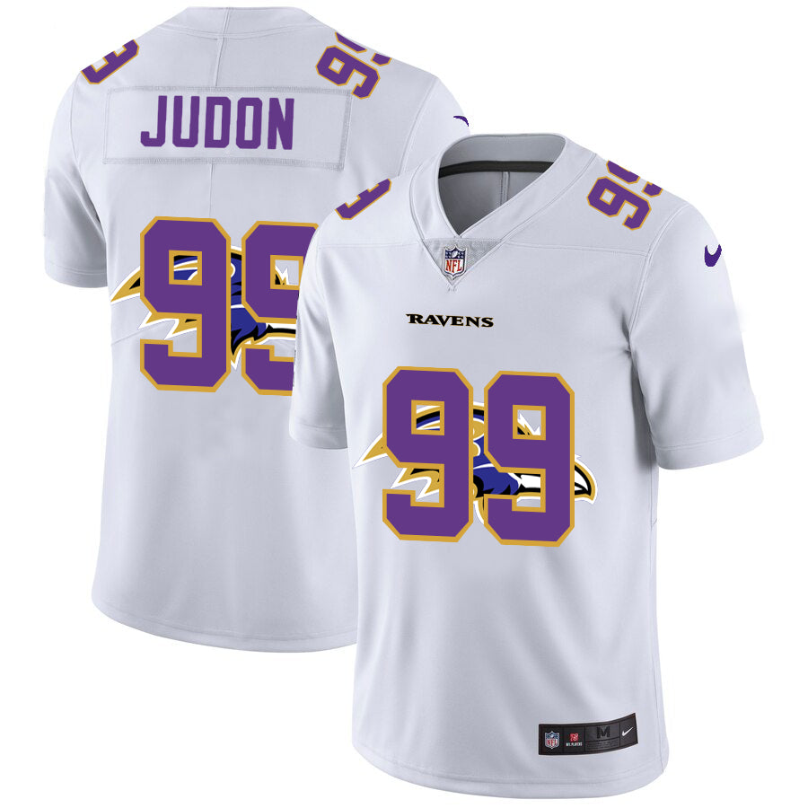 Custom Ravens 99 Matthew Judon White Shadow Logo Limited Jersey
