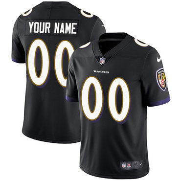 Custom Ravens Black Men’s Customized Vapor Untouchable Player Limited Jersey