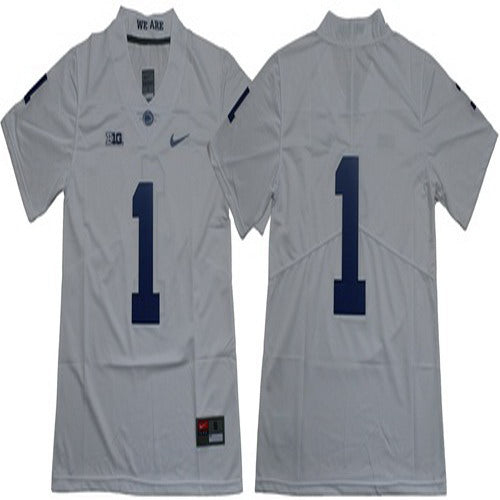 Custom Nittany Lions #1 White Limited Stitched NCAA Jersey