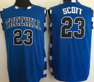 Custom One Tree Hill Ravens 23 Nathan Scott Blue College Basketball Jersey