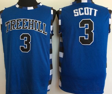 Custom One Tree Hill Ravens 3 Lucas Scott Blue College Basketball Jersey