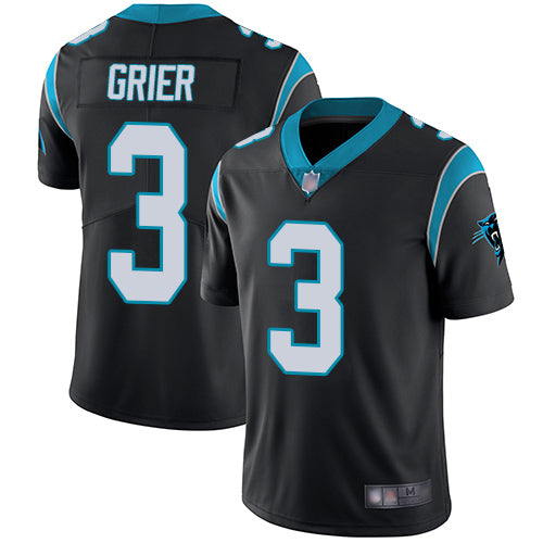 Custom Panthers #3 Will Grier Black Team Color Men’s Stitched Football Vapor Untouchable Limited Jersey