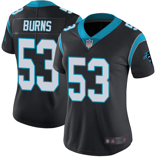 Custom Panthers #53 Brian Burns Black Team Color Women’s Stitched Football Vapor Untouchable Limited Jersey