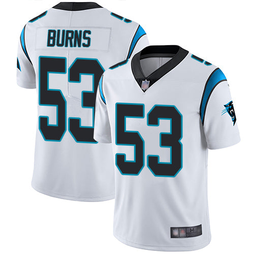 Custom Panthers #53 Brian Burns White Men’s Stitched Football Vapor Untouchable Limited Jersey