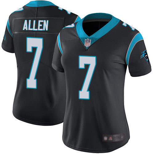 Custom Panthers #7 Kyle Allen Black Team Color Women’s Stitched Football Vapor Untouchable Limited Jersey