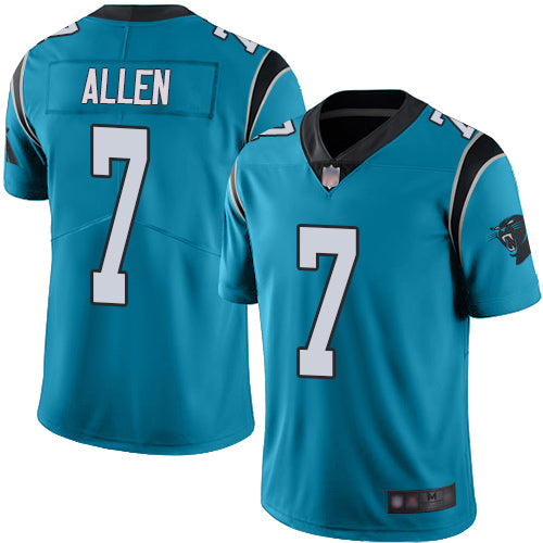 Custom Panthers #7 Kyle Allen Blue Alternate Youth Stitched Football Vapor Untouchable Limited Jersey