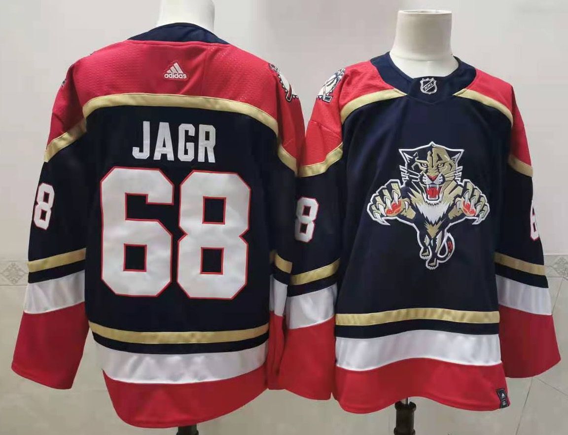 Custom Panthers 68 Jaromir Jagr Black 2020-21 Reverse Retro  Jersey