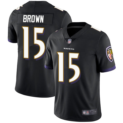 Custom Ravens #15 Marquise Brown Black Alternate Men’s Stitched Football Vapor Untouchable Limited Jersey