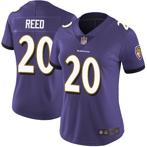 Custom Ravens #20 Ed Reed Purple Team Color Women’s Stitched Football Vapor Untouchable Limited Jersey