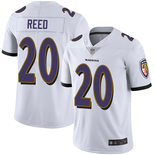 Custom Ravens #20 Ed Reed White Youth Stitched Football Vapor Untouchable Limited Jersey