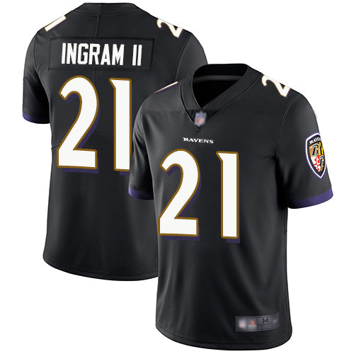 Custom Ravens #21 Mark Ingram II Black Alternate Men’s Stitched Football Vapor Untouchable Limited Jersey