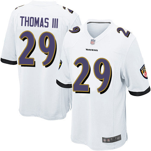 Custom Ravens #29 Earl Thomas III White Youth Stitched Football New Elite Jersey