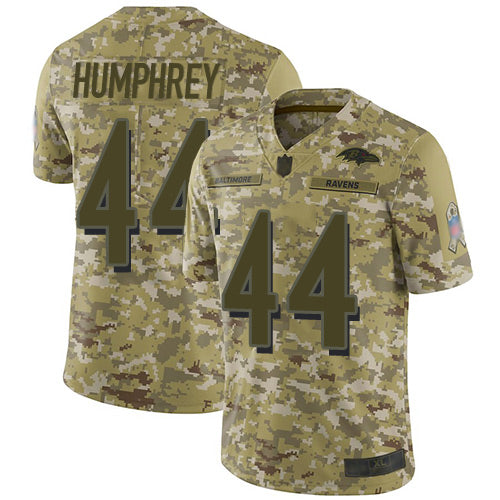 Custom Ravens #44 Marlon Humphrey Camo Men’s Stitched Football Limited 2018 Salute To Service Jersey