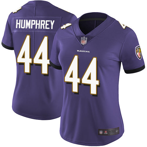 Custom Ravens #44 Marlon Humphrey Purple Team Color Women’s Stitched Football Vapor Untouchable Limited Jersey