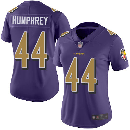 Custom Ravens #44 Marlon Humphrey Purple Women’s Stitched Football Limited Rush Jersey