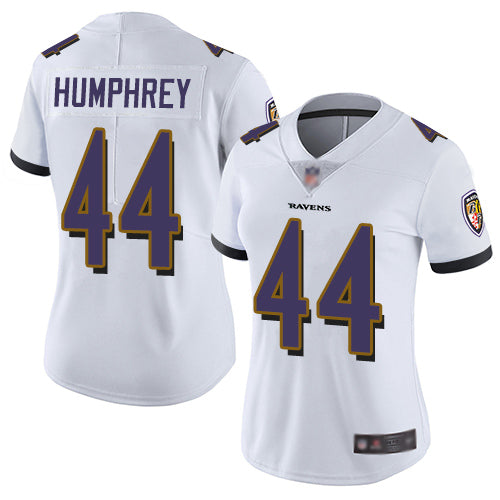 Custom Ravens #44 Marlon Humphrey White Women’s Stitched Football Vapor Untouchable Limited Jersey