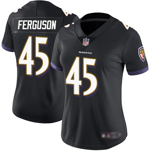 Custom Ravens #45 Jaylon Ferguson Black Alternate Women’s Stitched Football Vapor Untouchable Limited Jersey