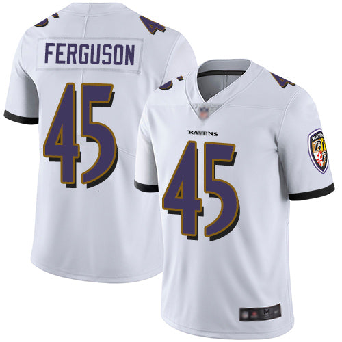 Custom Ravens #45 Jaylon Ferguson White Men’s Stitched Football Vapor Untouchable Limited Jersey