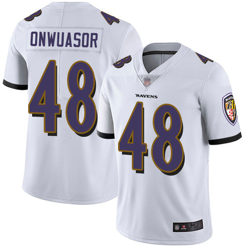Custom Ravens #48 Patrick Onwuasor White Men’s Stitched Football Vapor Untouchable Limited Jersey